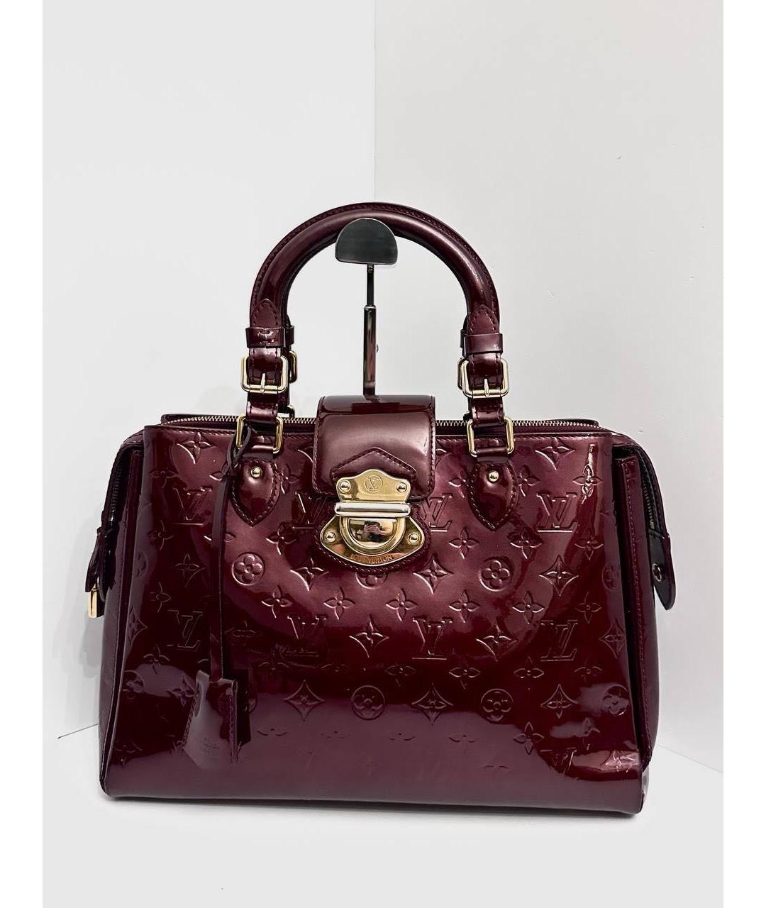 LOUIS VUITTON Бордовая сумка тоут из лакированной кожи, фото 9
