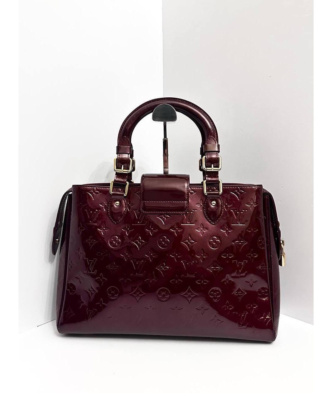 LOUIS VUITTON Бордовая сумка тоут из лакированной кожи, фото 7