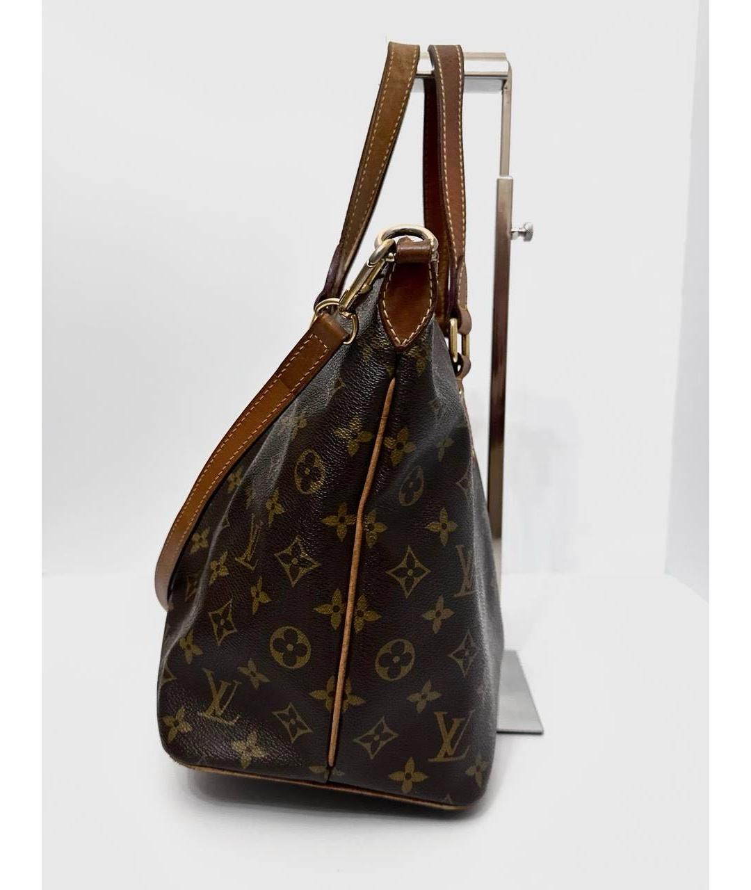LOUIS VUITTON Коричневая кожаная сумка тоут, фото 3