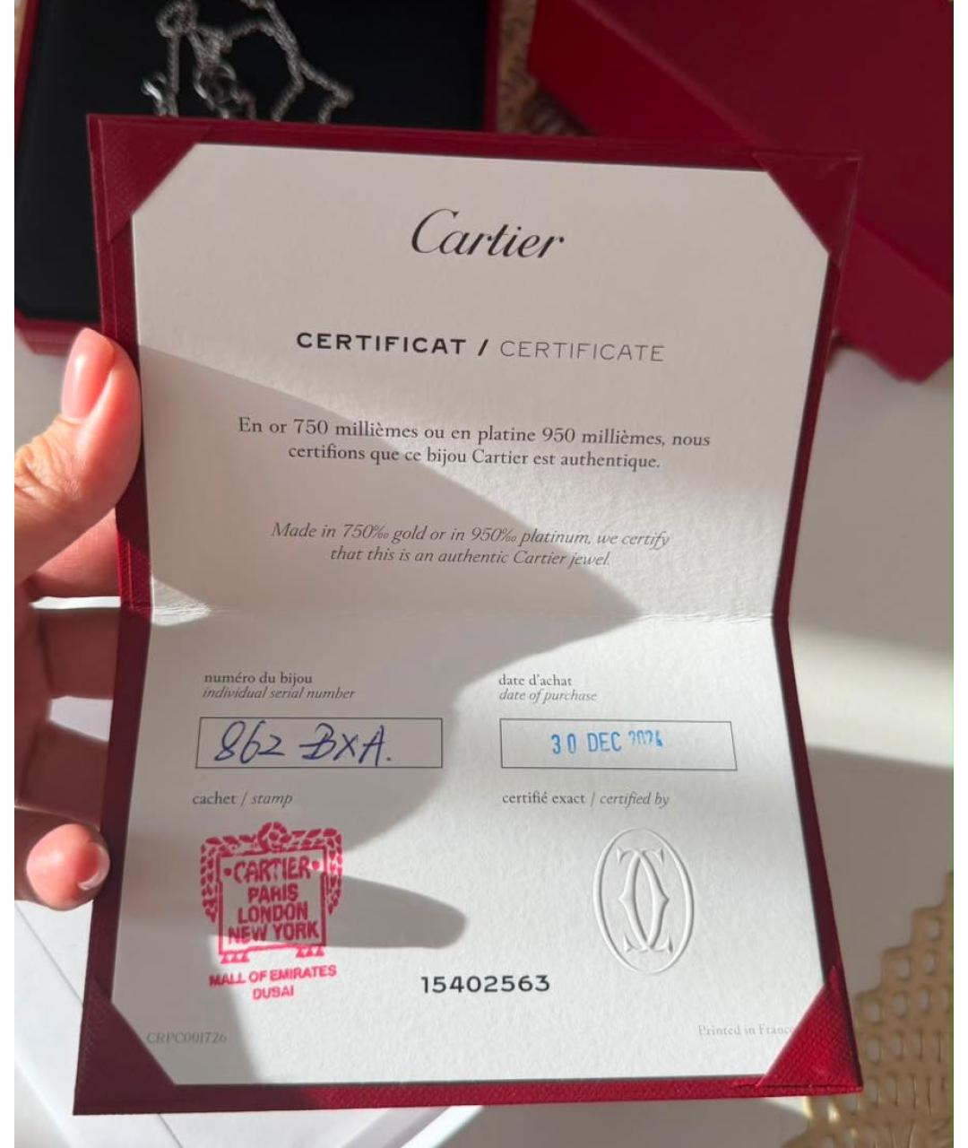 CARTIER Серебряное колье из белого золота, фото 4