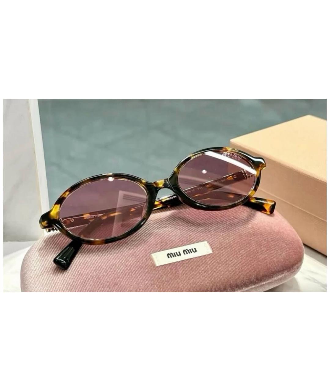 MIU MIU Розовые пластиковые солнцезащитные очки, фото 2