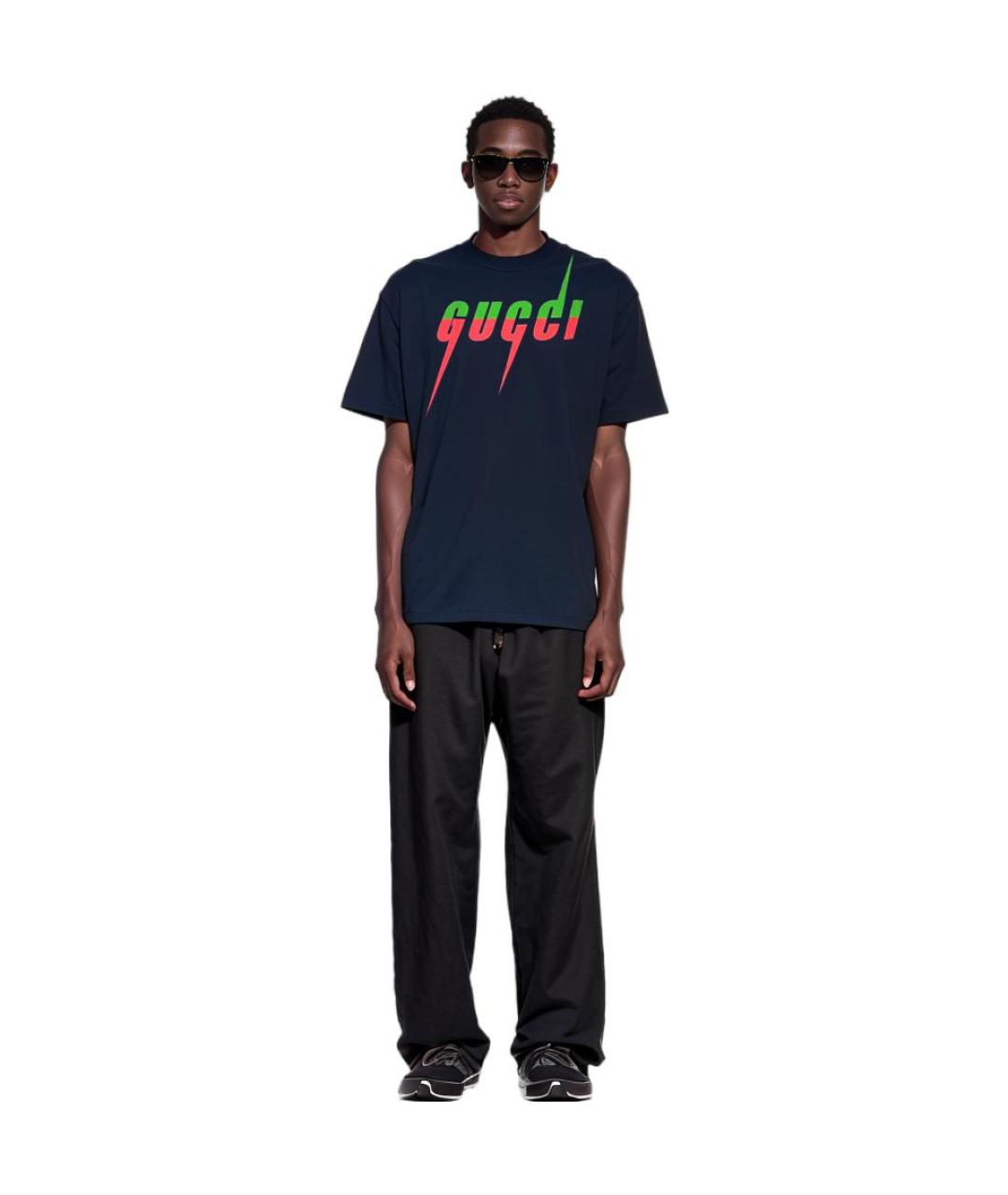 GUCCI Темно-синяя футболка, фото 2