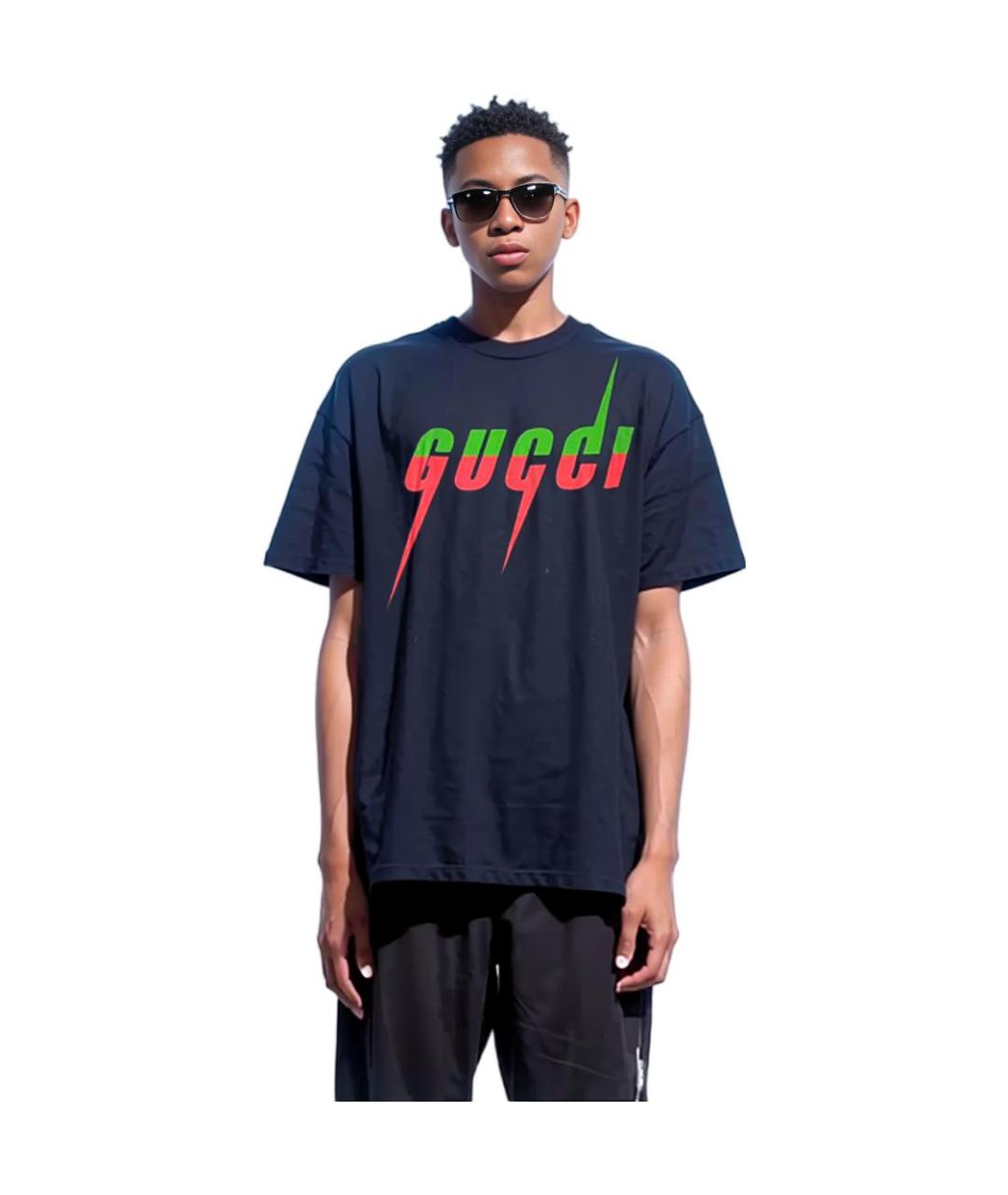 GUCCI Темно-синяя футболка, фото 3