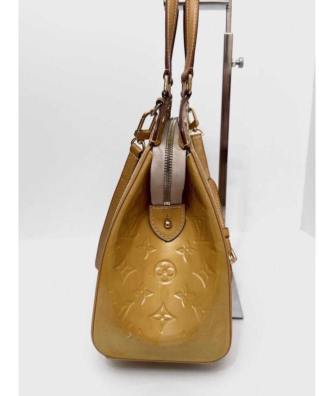 LOUIS VUITTON Желтая сумка тоут из лакированной кожи, фото 3