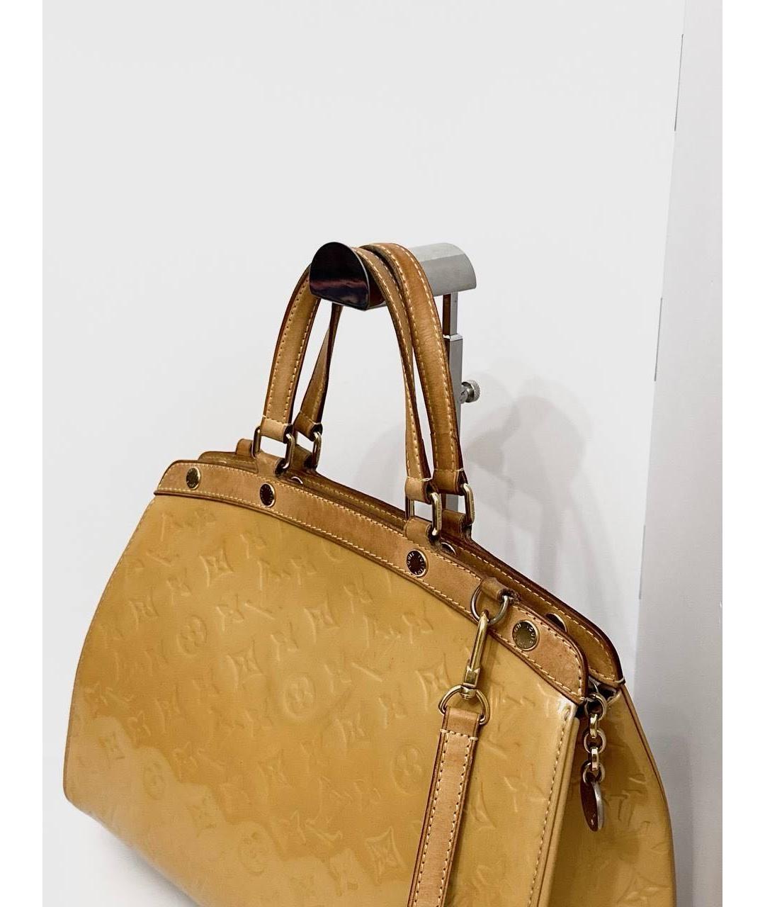 LOUIS VUITTON Желтая сумка тоут из лакированной кожи, фото 7