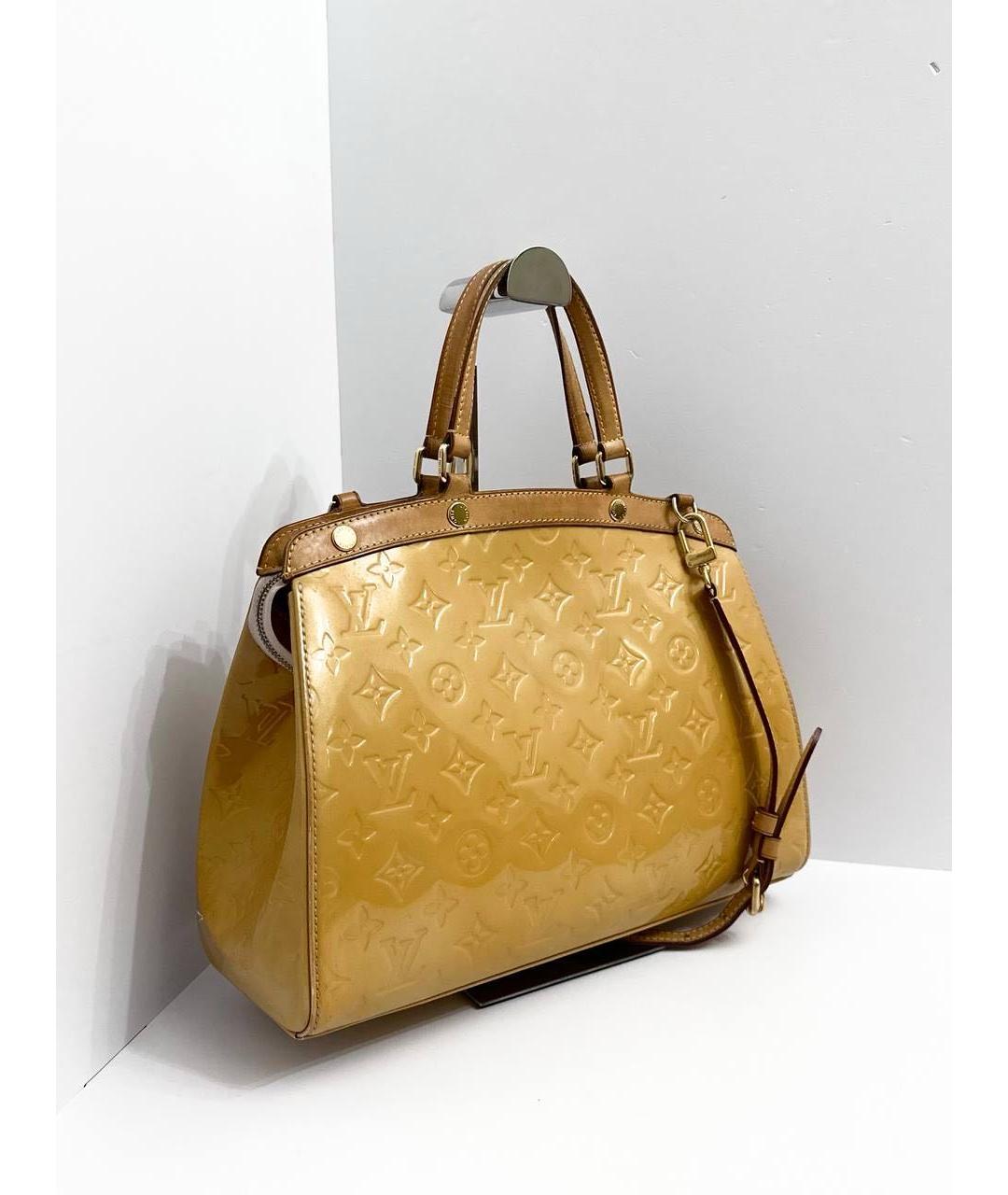 LOUIS VUITTON Желтая сумка тоут из лакированной кожи, фото 6