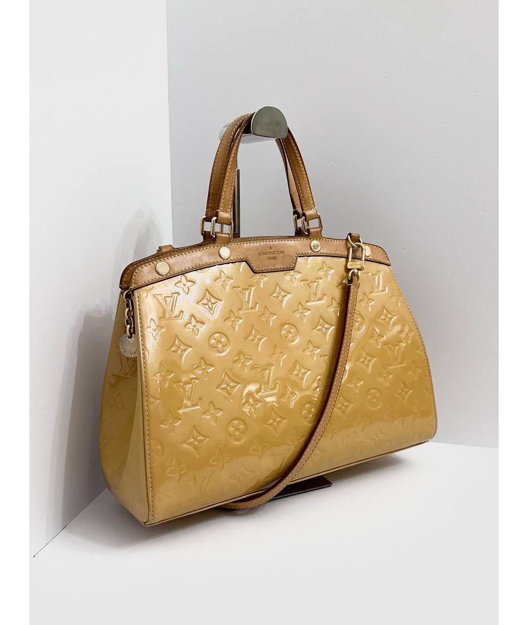 LOUIS VUITTON Желтая сумка тоут из лакированной кожи, фото 2