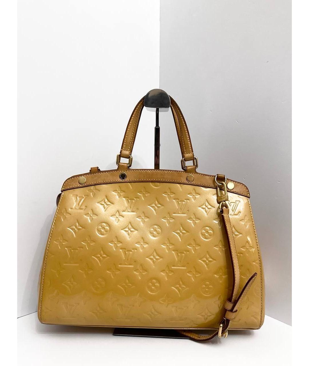 LOUIS VUITTON Желтая сумка тоут из лакированной кожи, фото 5