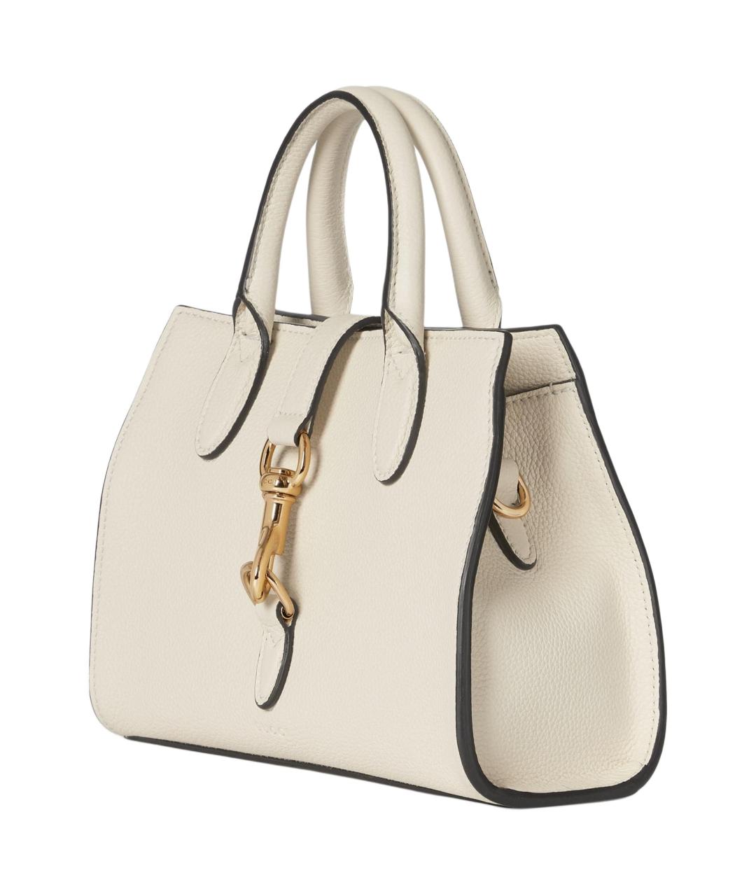 GUCCI Белая кожаная сумка с короткими ручками, фото 3