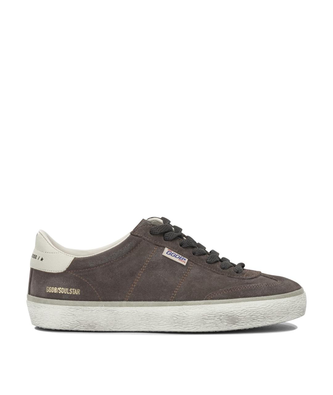 GOLDEN GOOSE Коричневые кожаные низкие кроссовки / кеды, фото 1