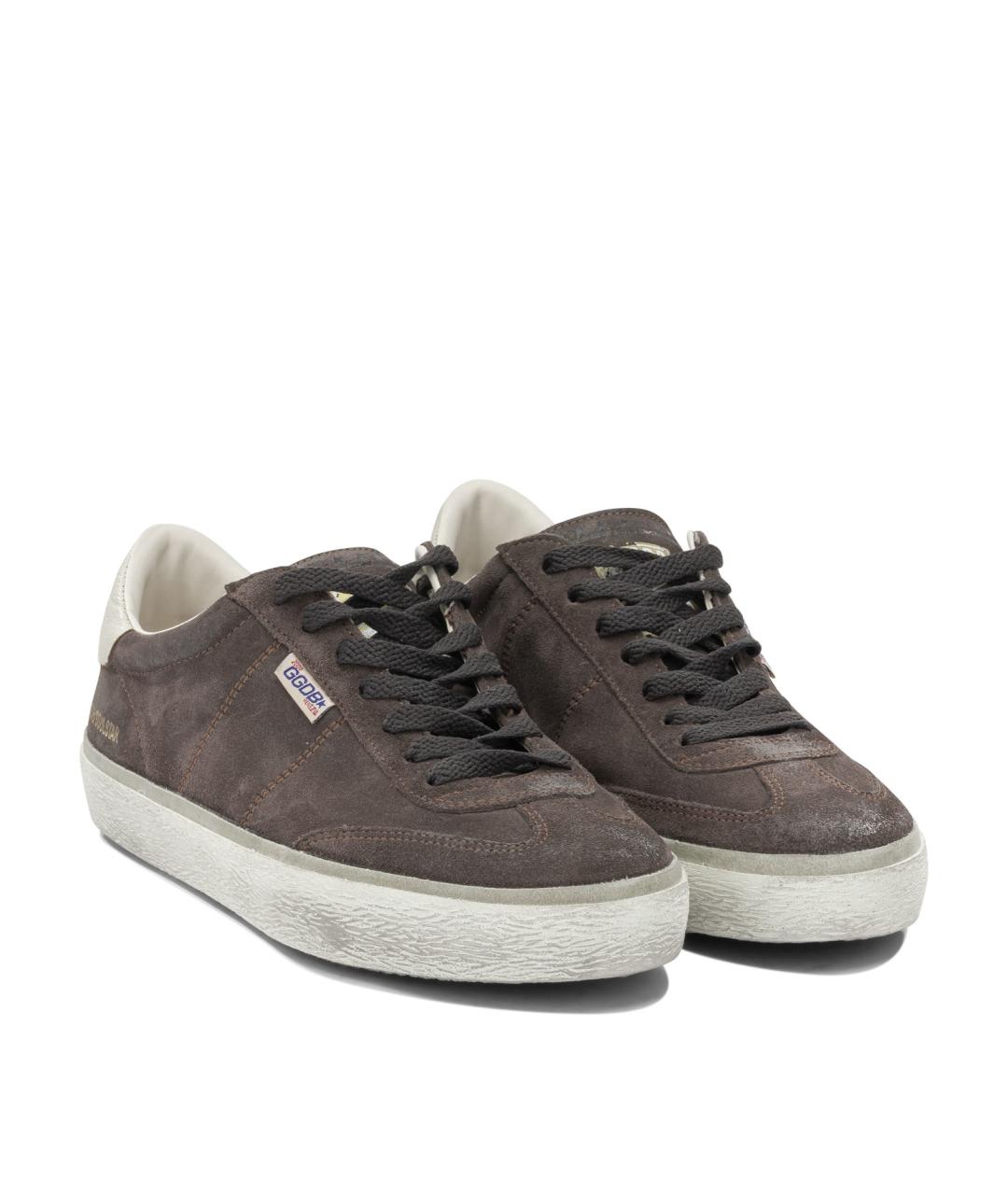 GOLDEN GOOSE Коричневые кожаные низкие кроссовки / кеды, фото 2
