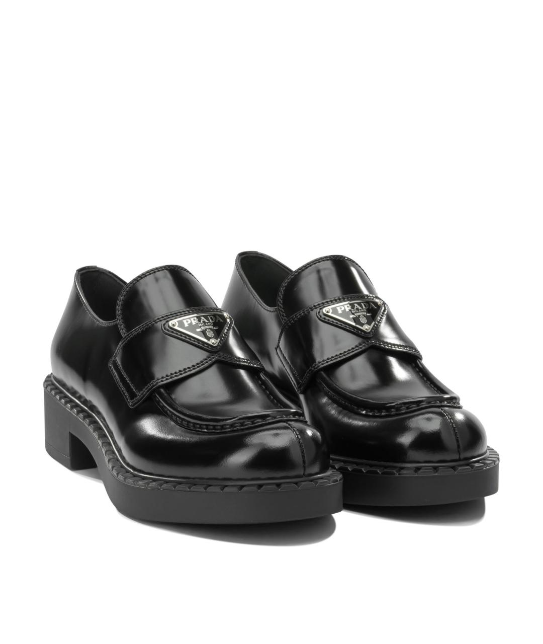PRADA Черные кожаные лоферы, фото 2