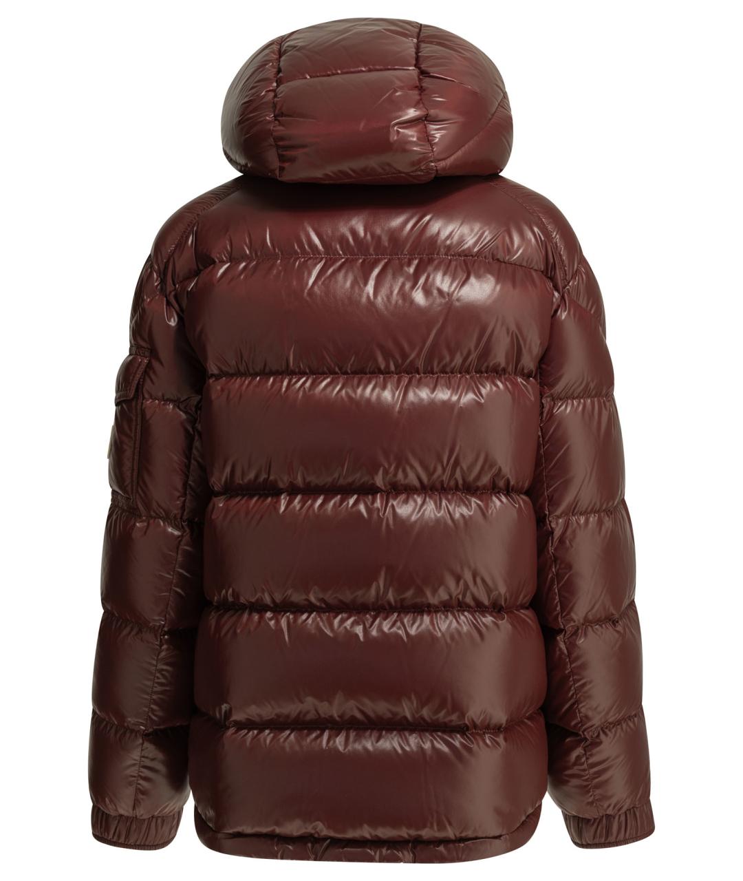 MONCLER Бордовый полиамидовый пуховик, фото 2