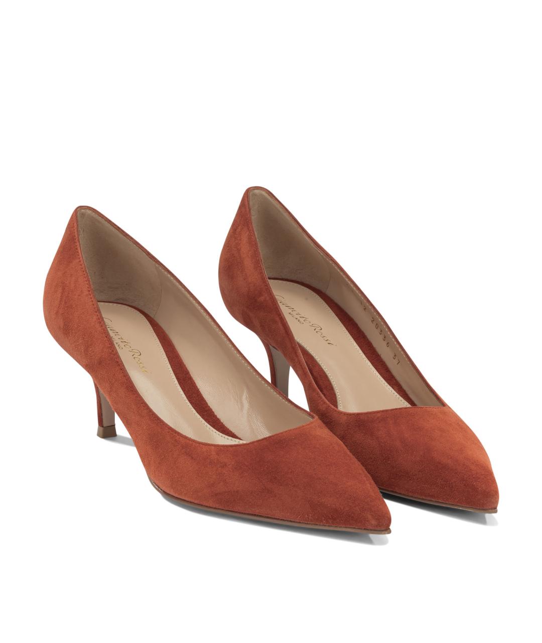 GIANVITO ROSSI Оранжевые кожаные туфли, фото 2