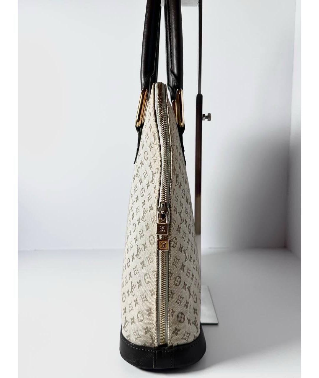 LOUIS VUITTON Белая жаккардовая сумка тоут, фото 4
