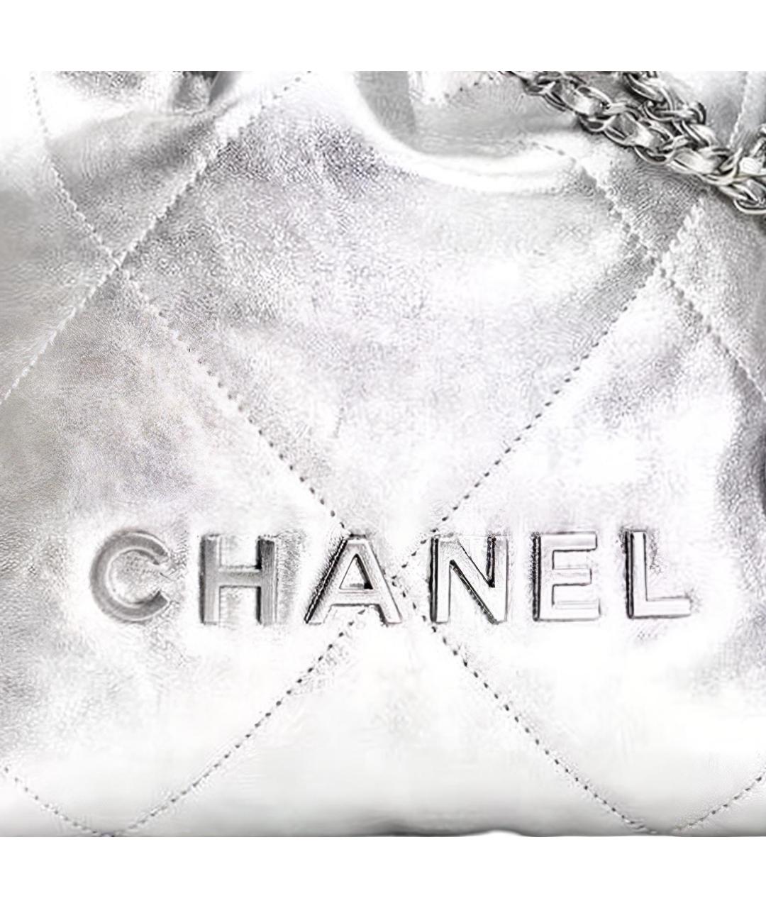 CHANEL Серебряная кожаная сумка через плечо, фото 3