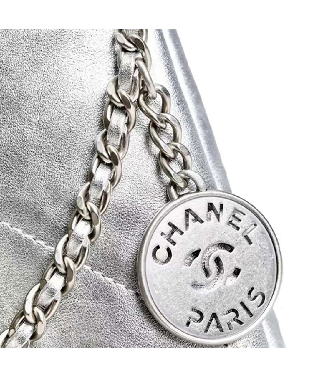 CHANEL Серебряная кожаная сумка через плечо, фото 5