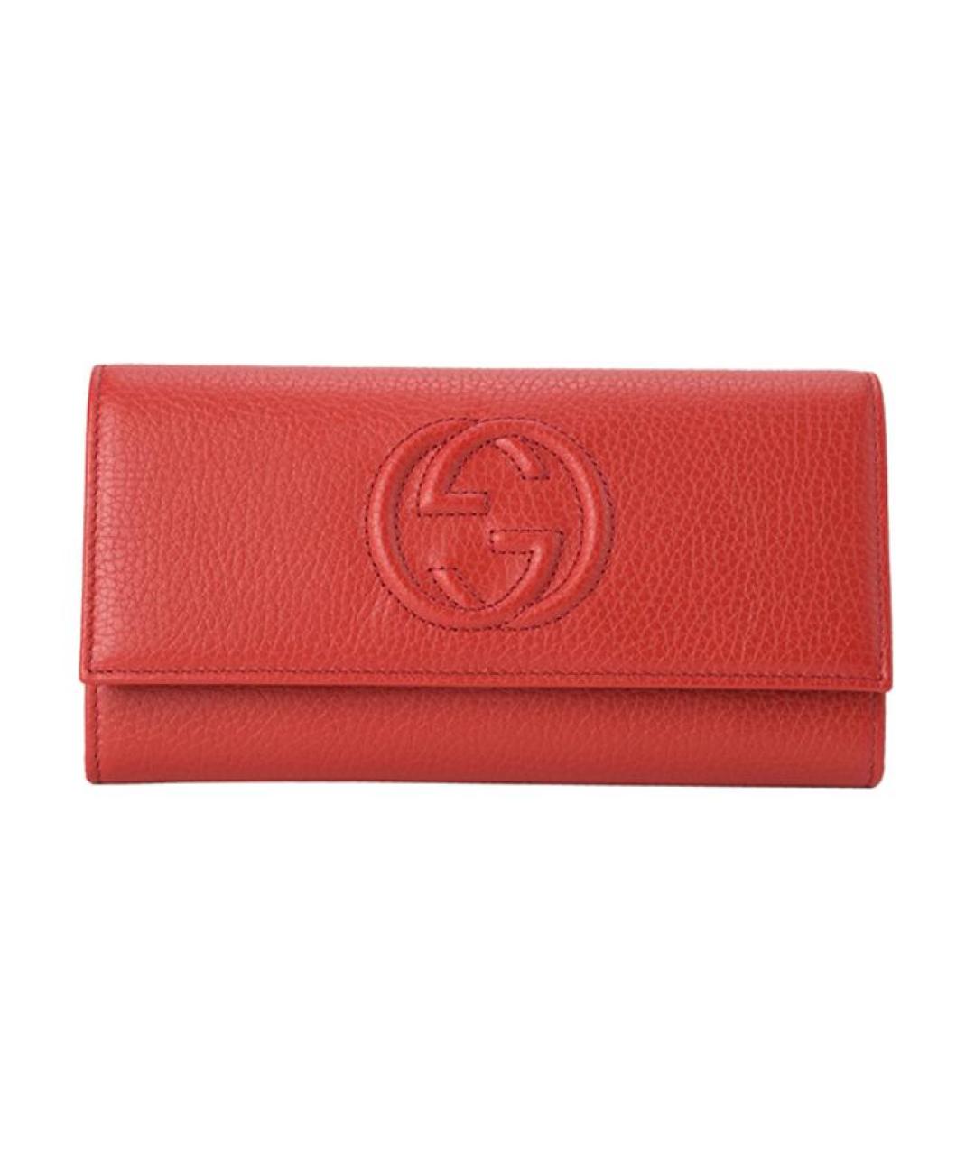 GUCCI Красный кожаный кошелек, фото 1