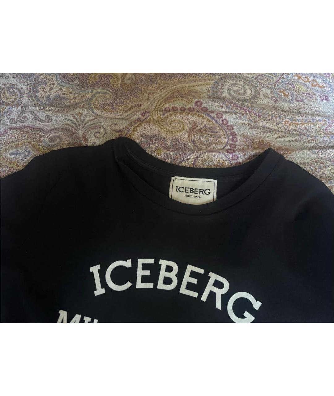 ICEBERG Черная хлопковая футболка, фото 3