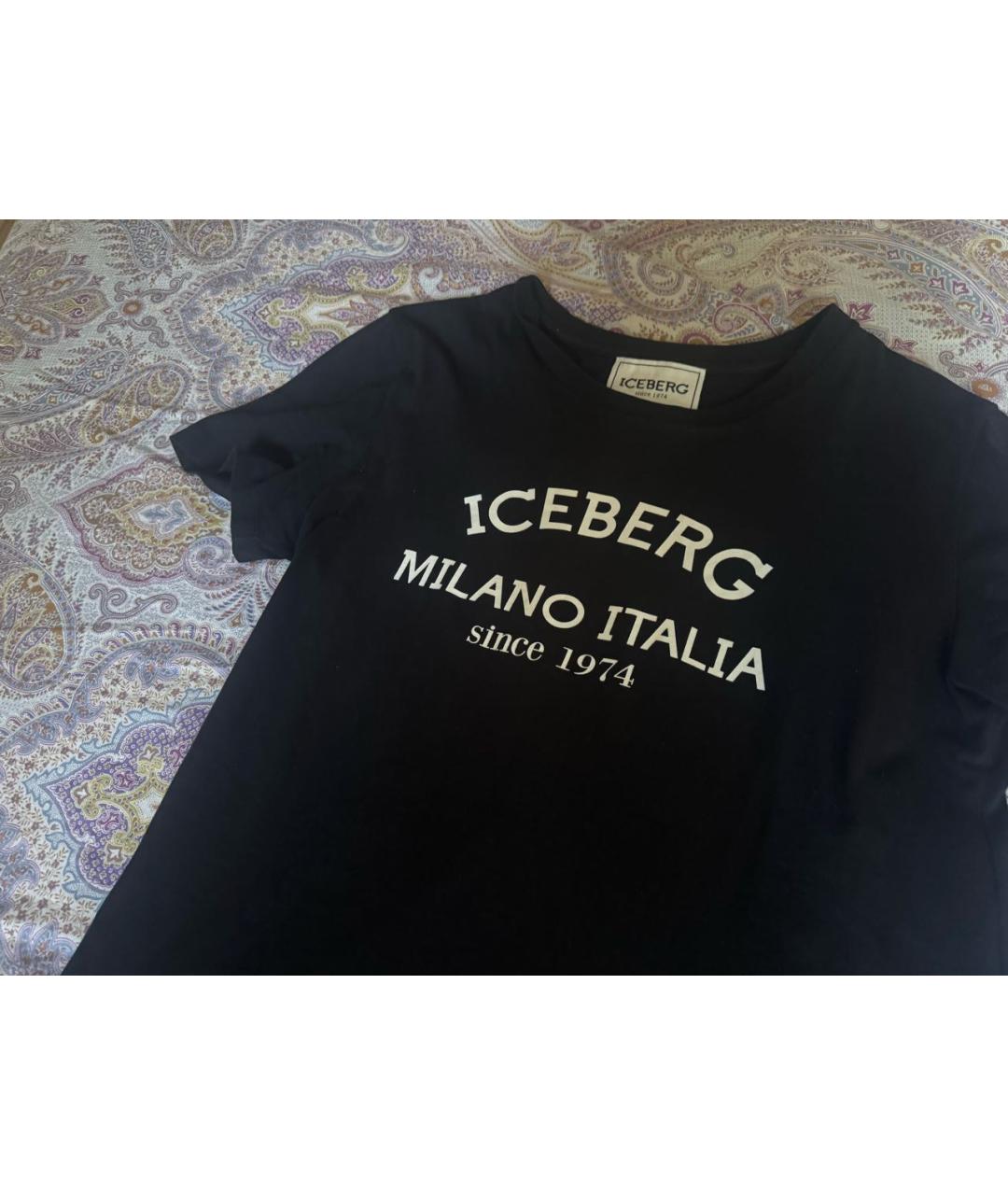 ICEBERG Черная хлопковая футболка, фото 6