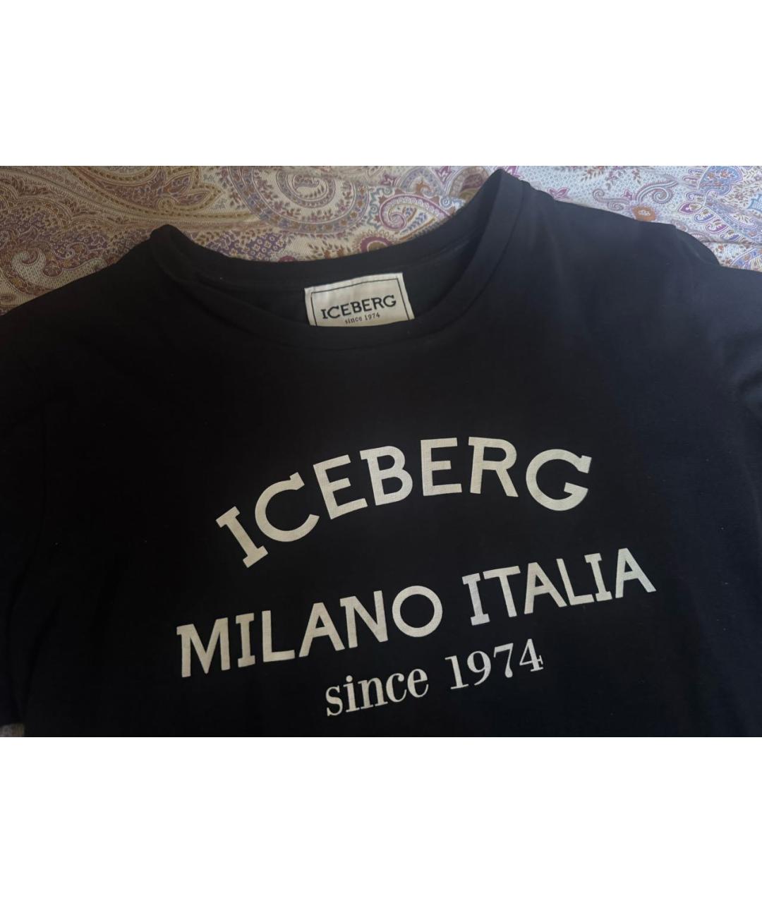 ICEBERG Черная хлопковая футболка, фото 4