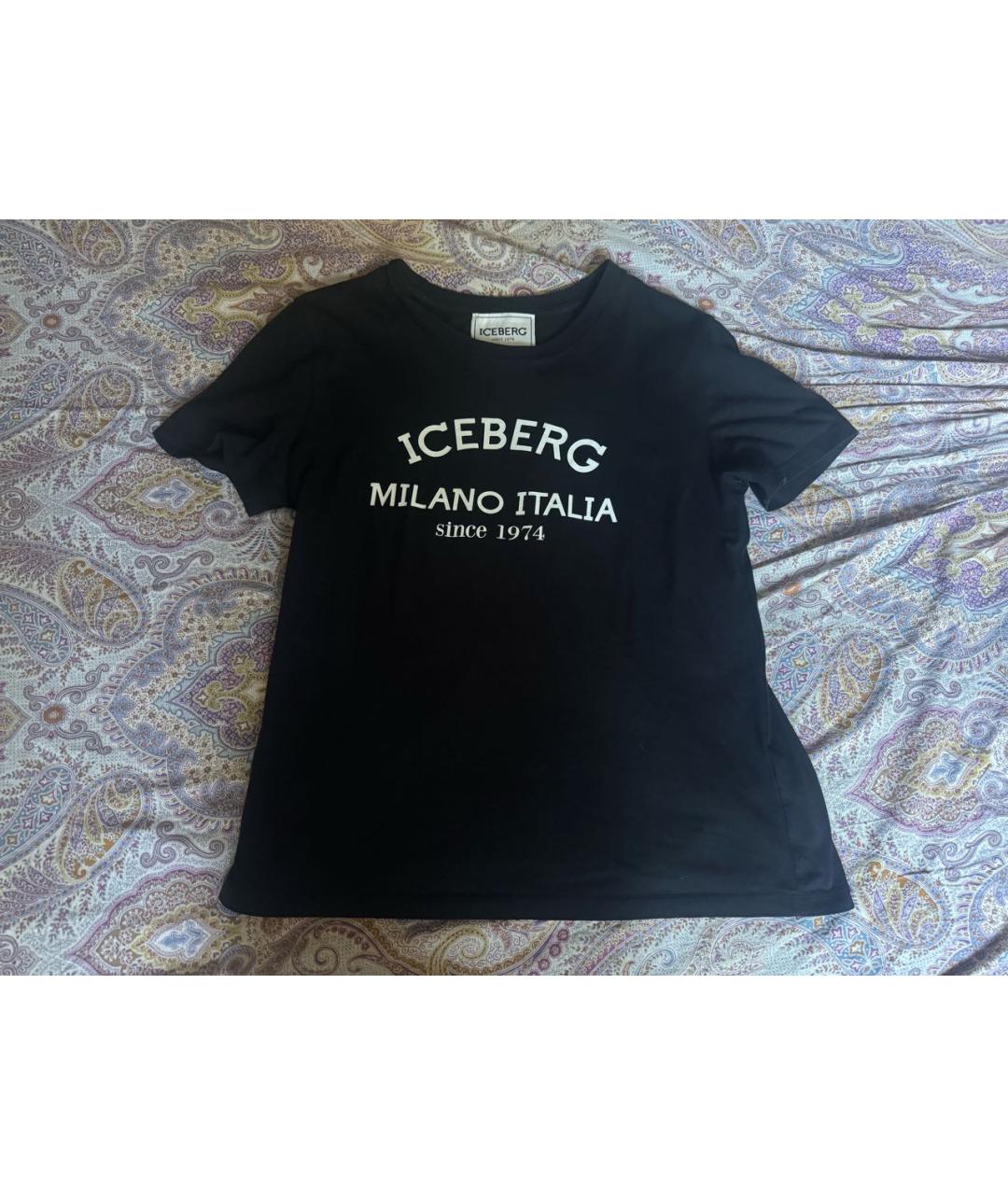 ICEBERG Черная хлопковая футболка, фото 7