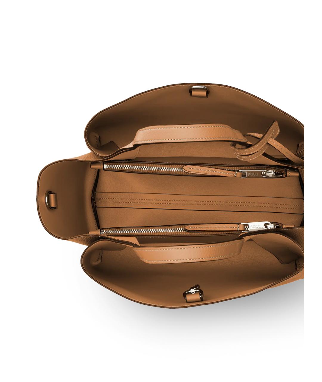 TOD'S Бежевая кожаная сумка тоут, фото 4