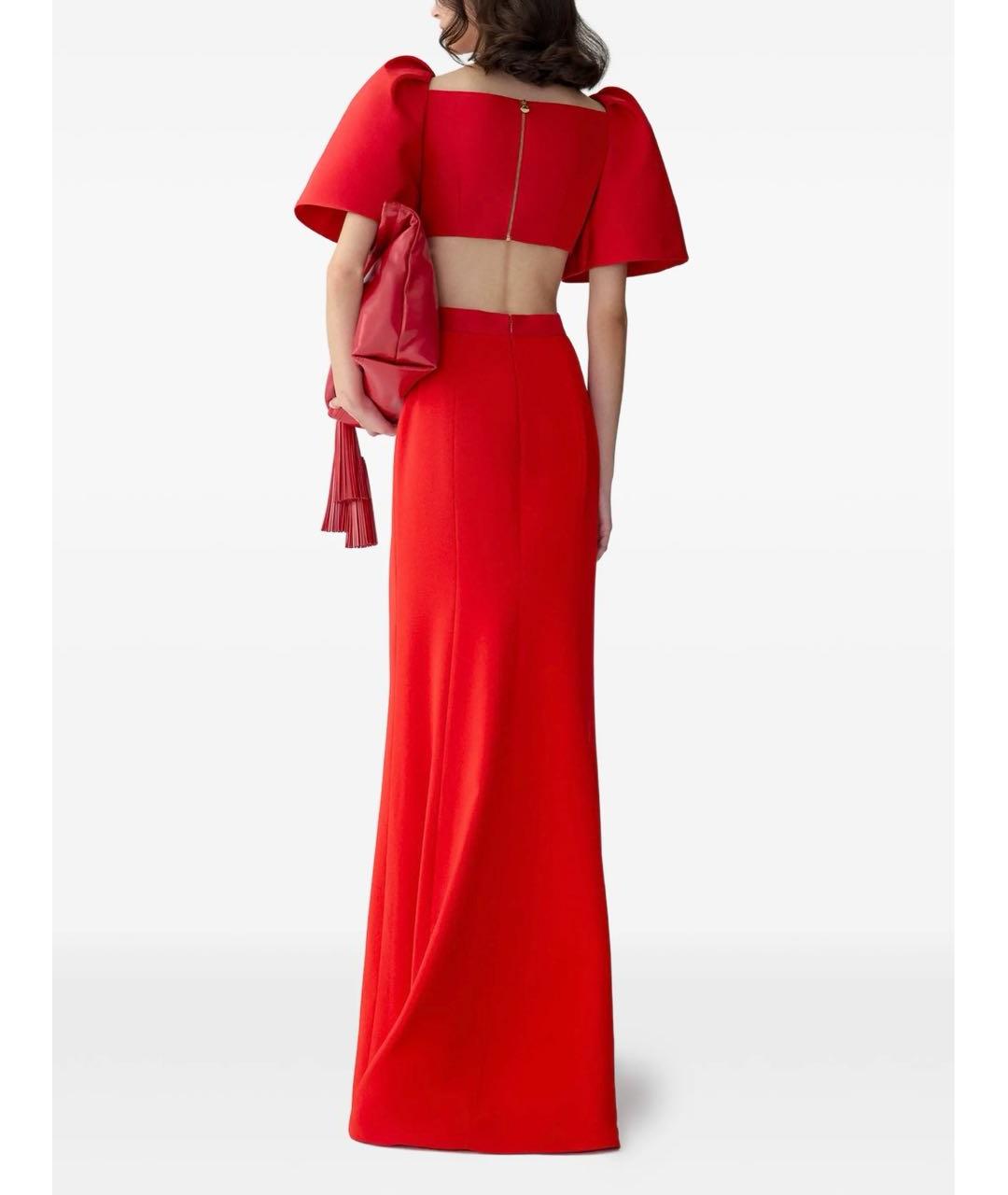 CAROLINA HERRERA Красное полиэстеровое вечернее платье, фото 4