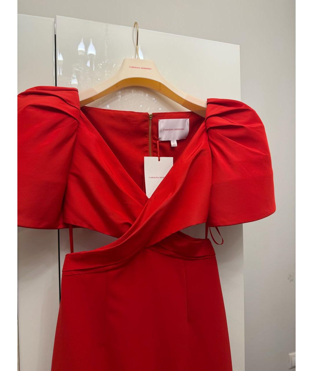 CAROLINA HERRERA Красное полиэстеровое вечернее платье, фото 3
