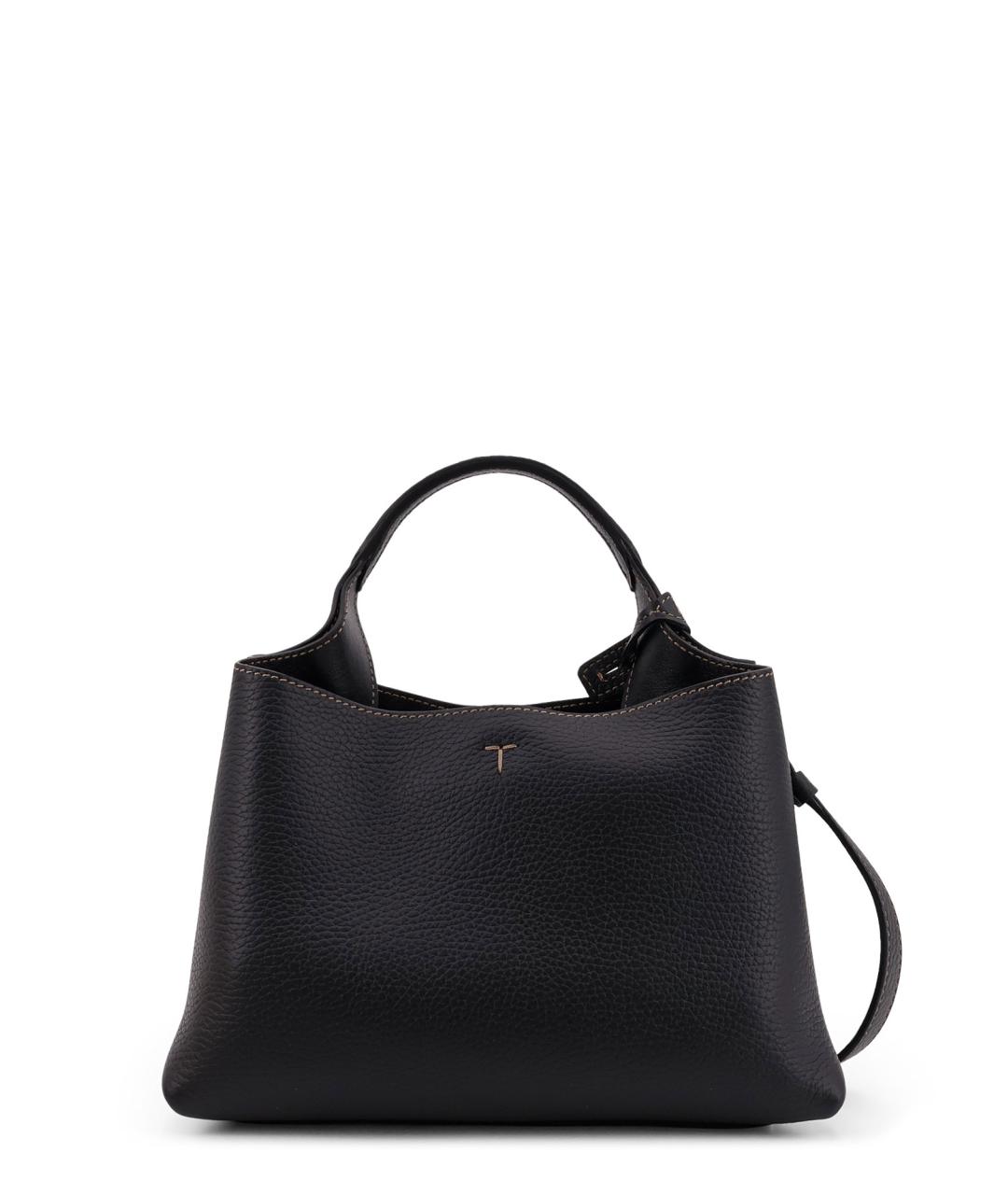 TOD'S Черная кожаная сумка тоут, фото 2