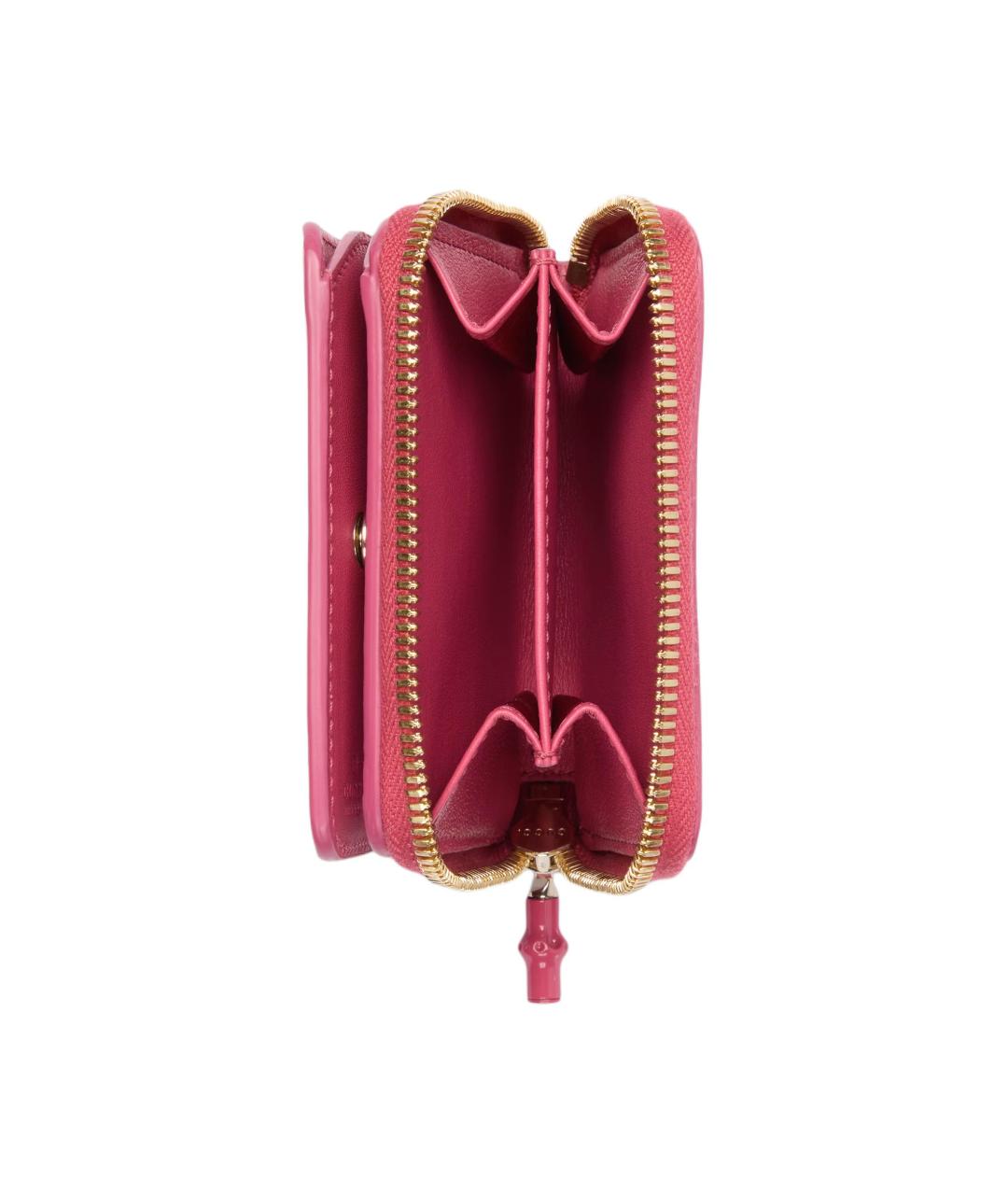 GUCCI Фуксия кожаный кошелек, фото 4