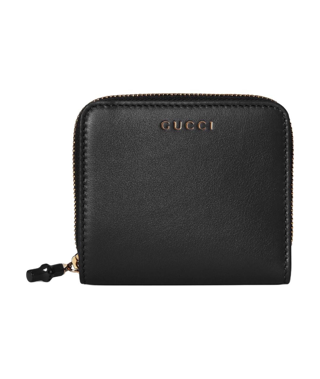 GUCCI Черный кожаный кошелек, фото 1