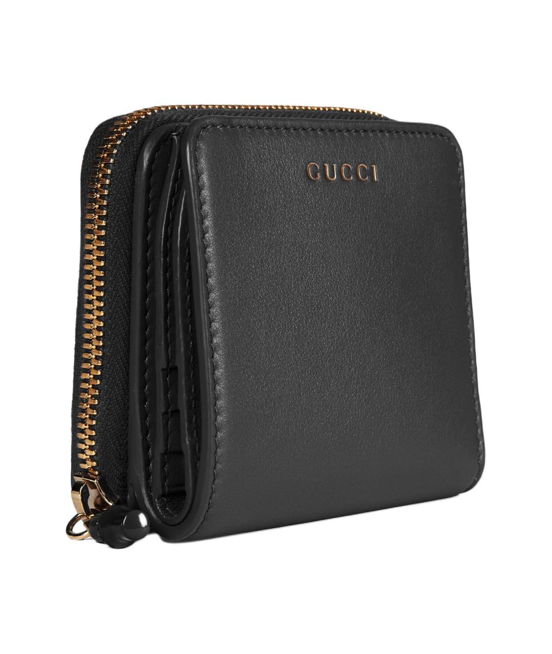 GUCCI Черный кожаный кошелек, фото 2
