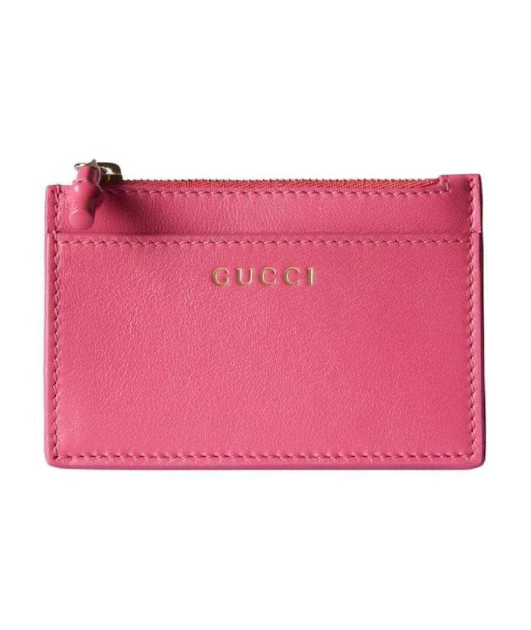 GUCCI Фуксия кожаный кардхолдер, фото 1