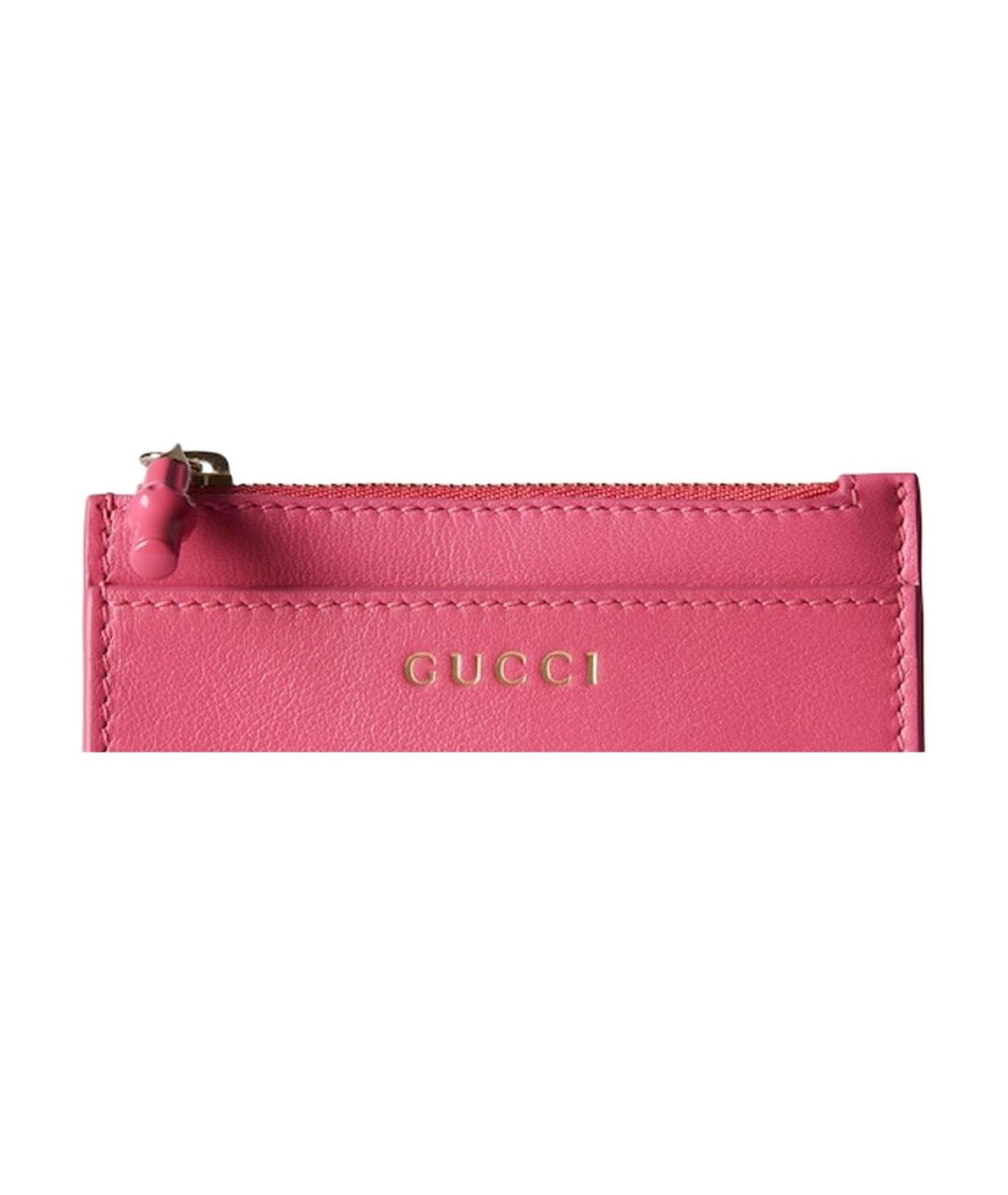 GUCCI Фуксия кожаный кардхолдер, фото 5