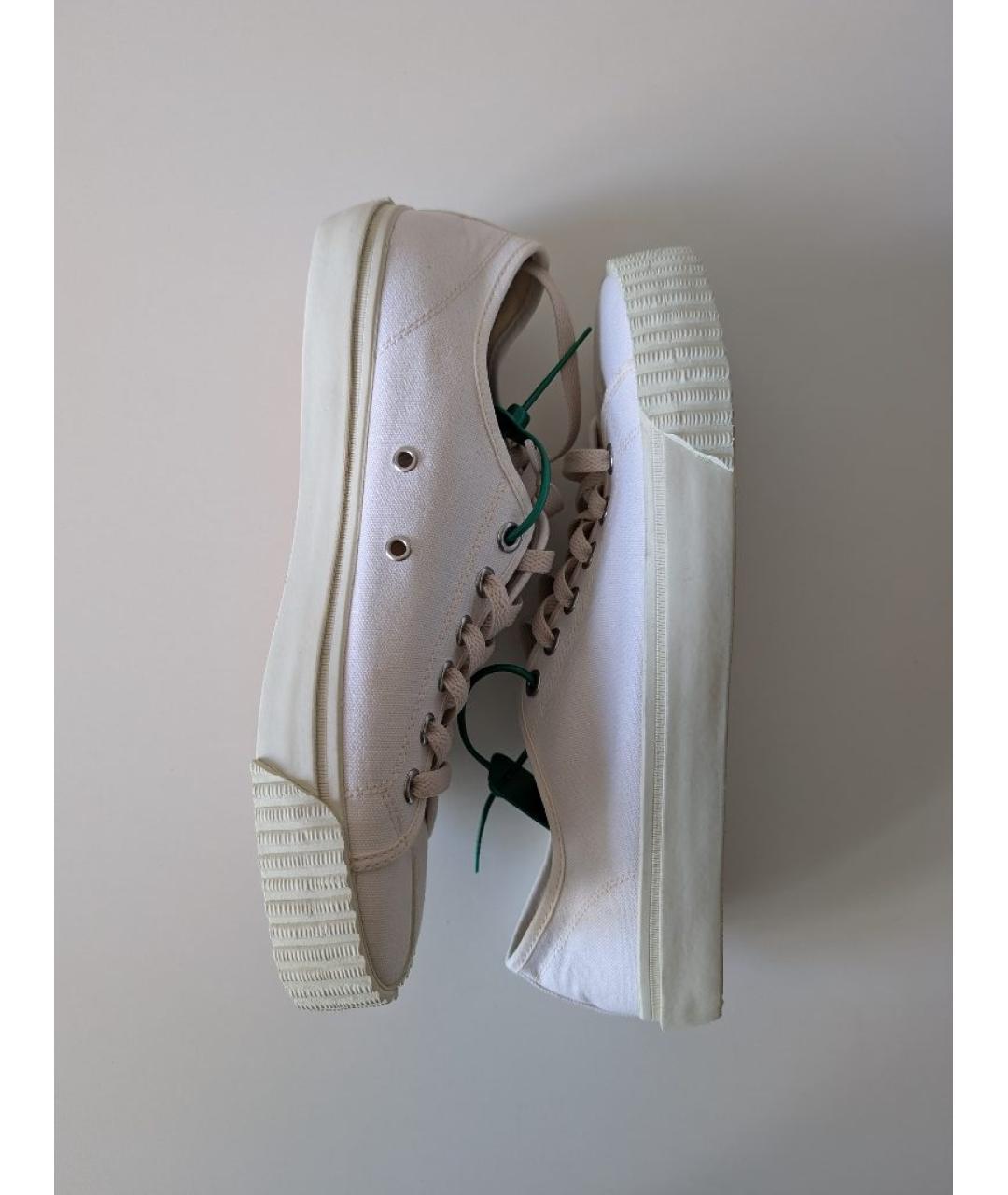 MAISON MARGIELA Белые текстильные низкие кроссовки / кеды, фото 3