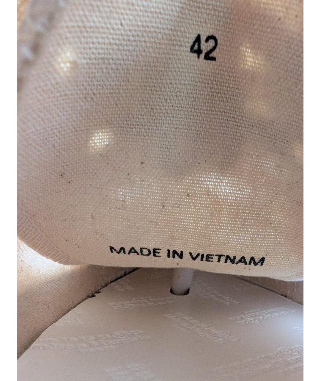 MAISON MARGIELA Белые текстильные низкие кроссовки / кеды, фото 6
