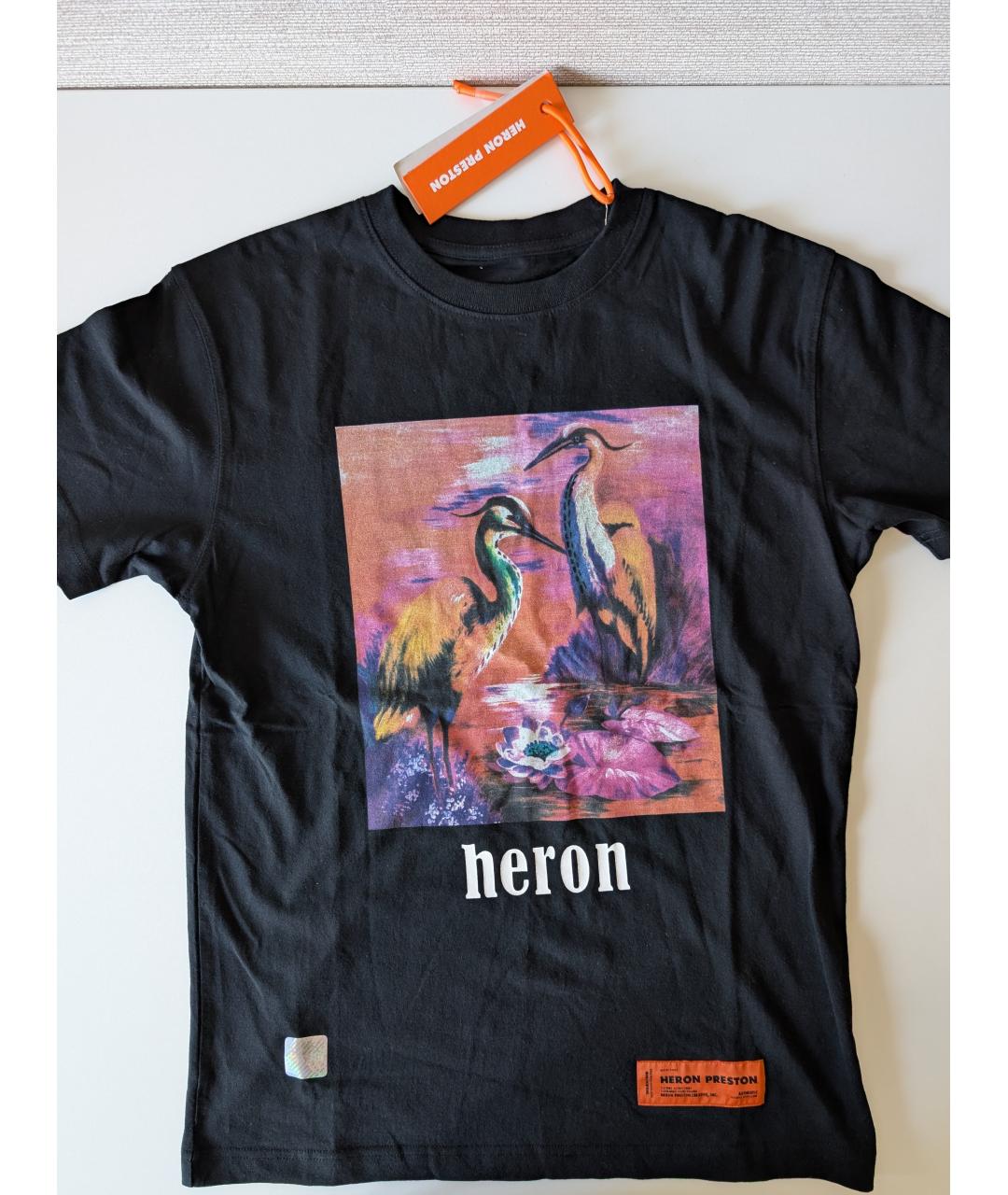 HERON PRESTON Черная хлопковая футболка, фото 2