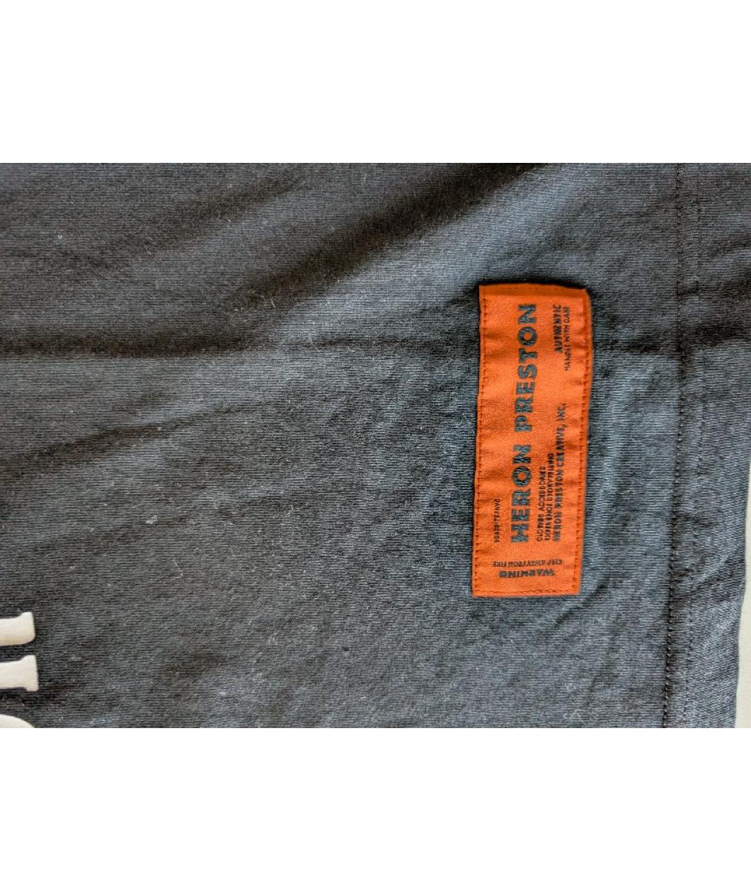 HERON PRESTON Черная хлопковая футболка, фото 5