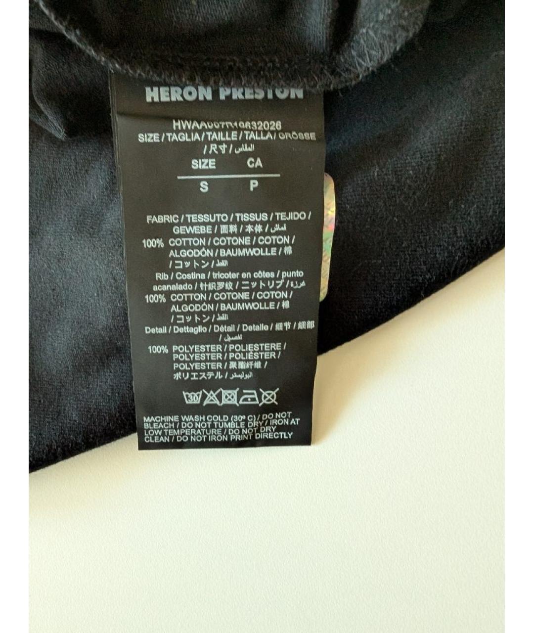 HERON PRESTON Черная хлопковая футболка, фото 7
