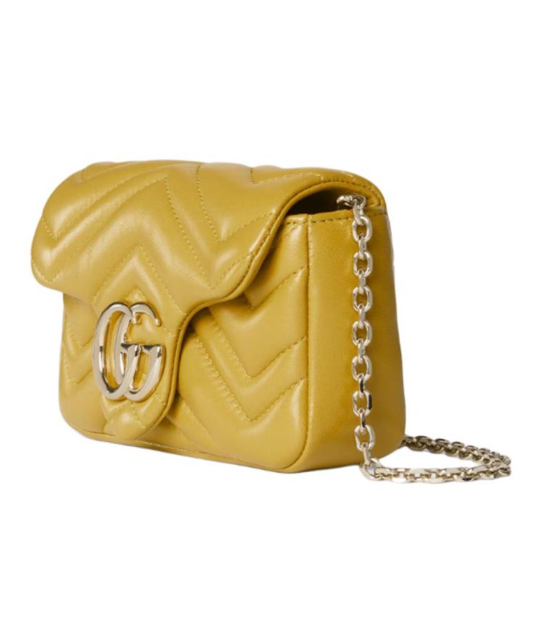 GUCCI Желтая кожаная сумка через плечо, фото 2