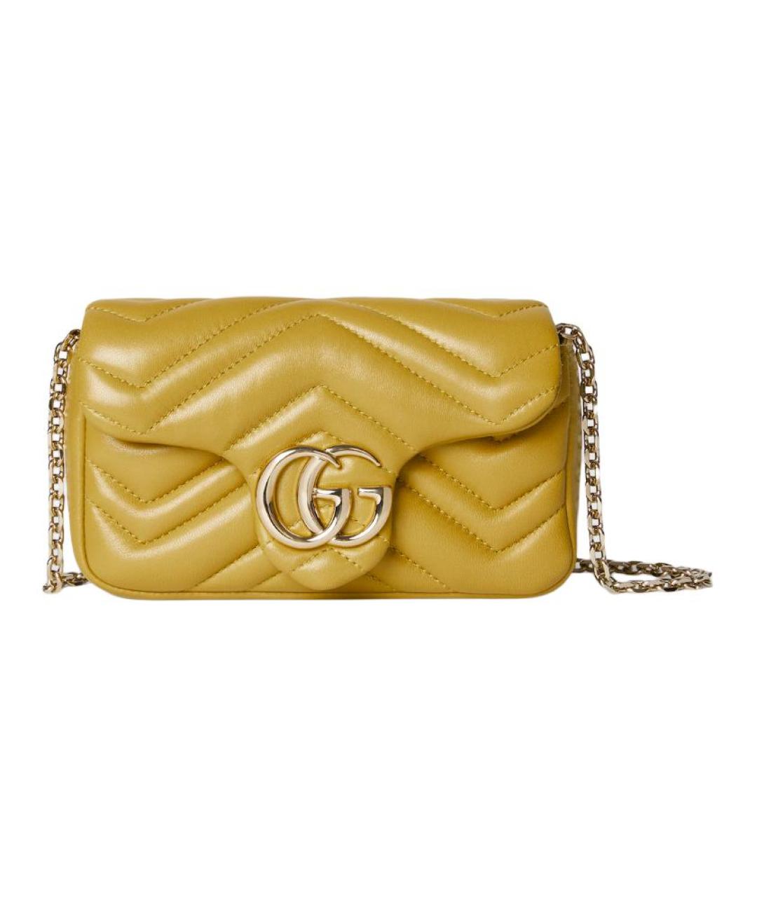 GUCCI Желтая кожаная сумка через плечо, фото 1