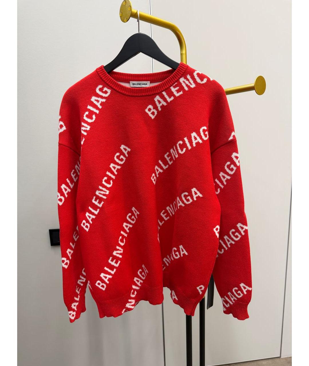 BALENCIAGA Красный хлопковый джемпер / свитер, фото 2