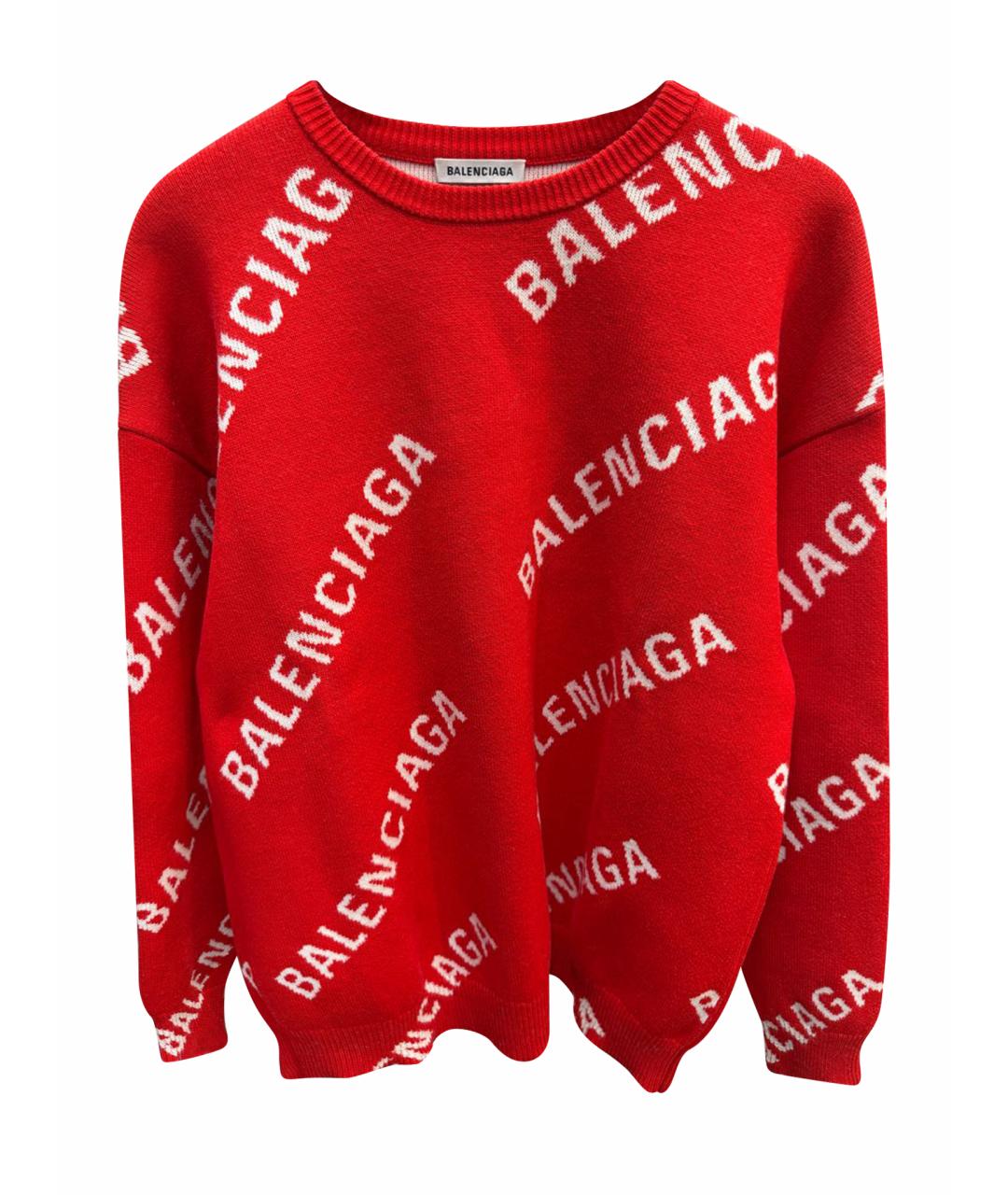 BALENCIAGA Красный хлопковый джемпер / свитер, фото 1