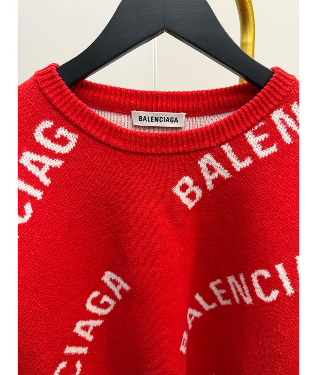 BALENCIAGA Красный хлопковый джемпер / свитер, фото 3