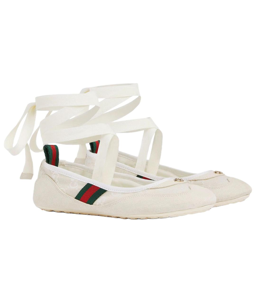 GUCCI Белые балетки, фото 3