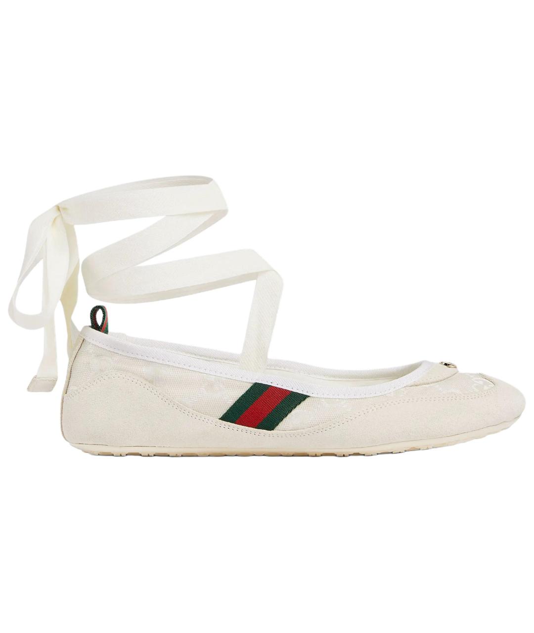 GUCCI Белые балетки, фото 1