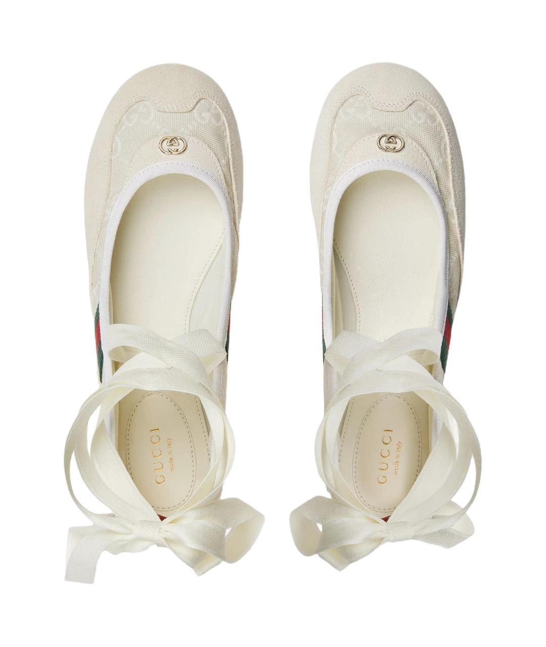 GUCCI Белые балетки, фото 4