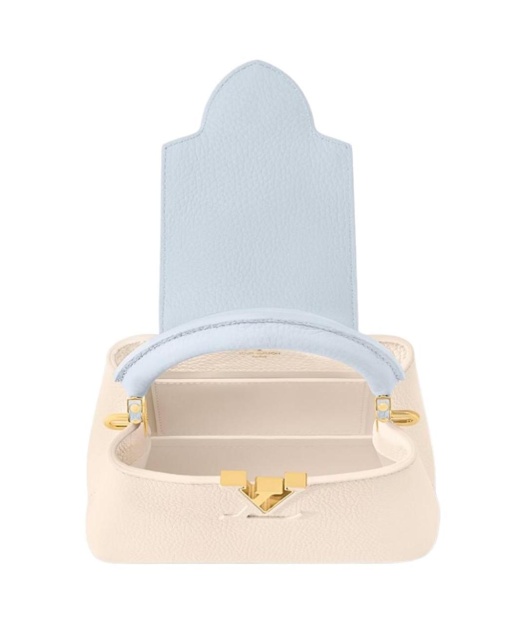 LOUIS VUITTON Бежевая кожаная сумка с короткими ручками, фото 3