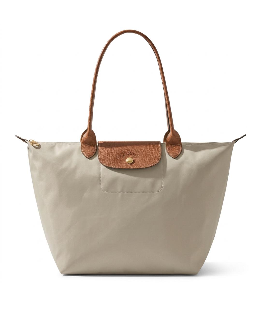 LONGCHAMP Бежевая синтетическая сумка тоут, фото 1